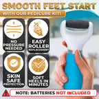 Detachable roller mechanism on the AZZORI electric pedicure tool with release button.