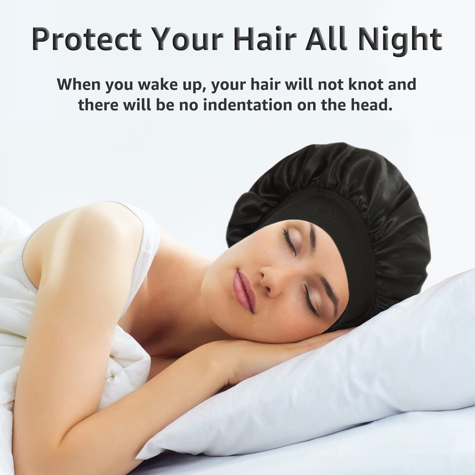 Detailed view of Philights wide soft band sleep cap