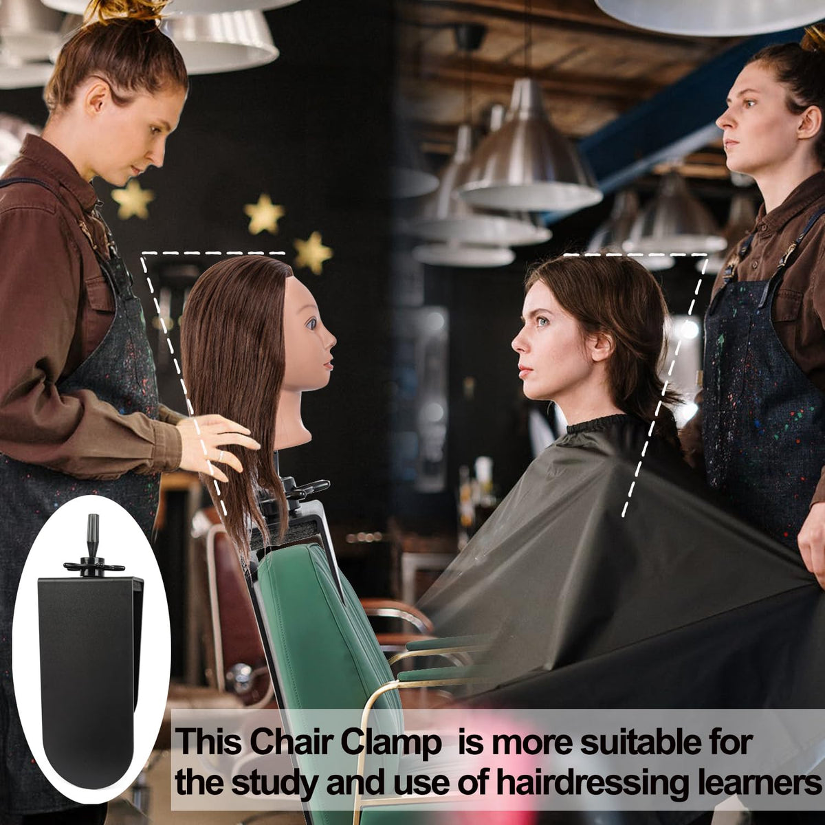 Poipoilu chair clamp stand simulating realistic human sitting posture for styling practice.