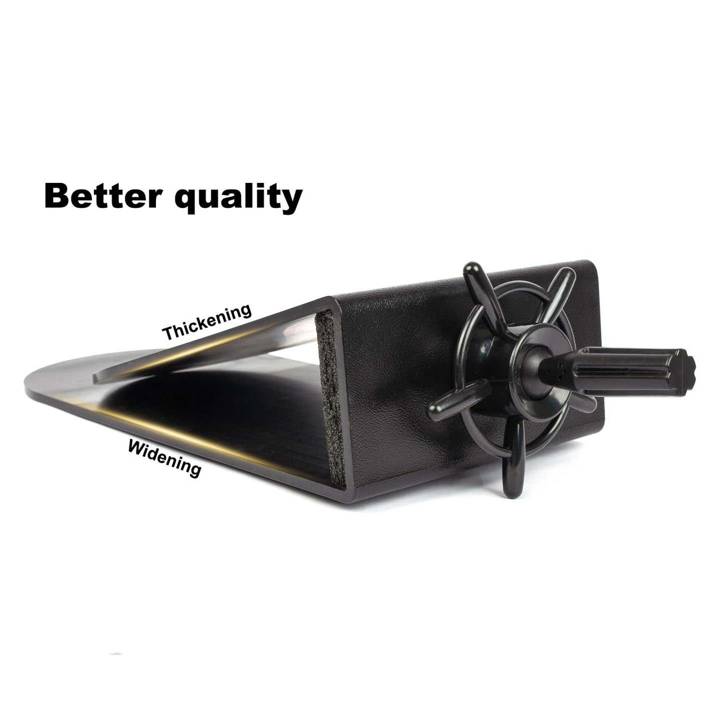 Professional hairdresser training head attachment showing the secure under chair gripping system.