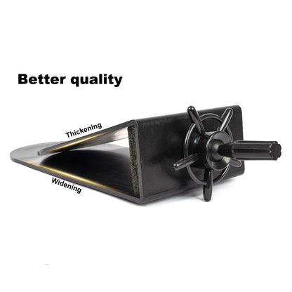 Professional hairdresser training head attachment showing the secure under chair gripping system.