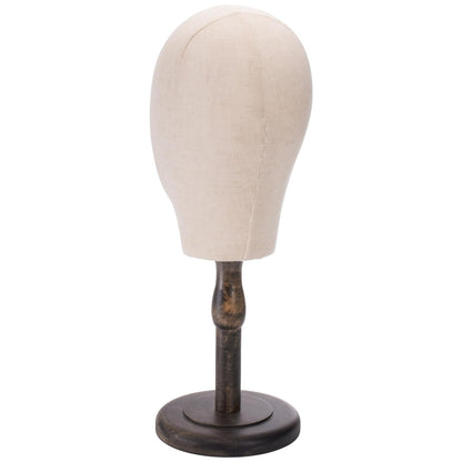 Peohud mannequin head showing detachable rubberwood base