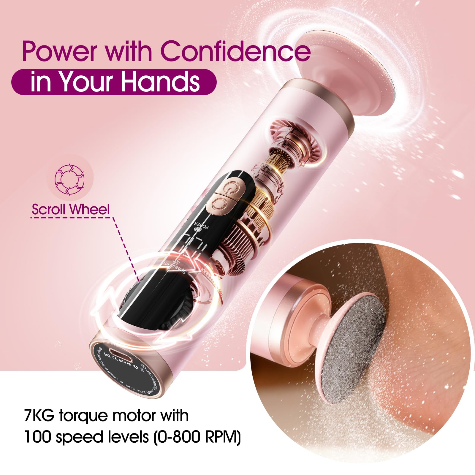 Bicboz foot callus remover with LED display and speed dial