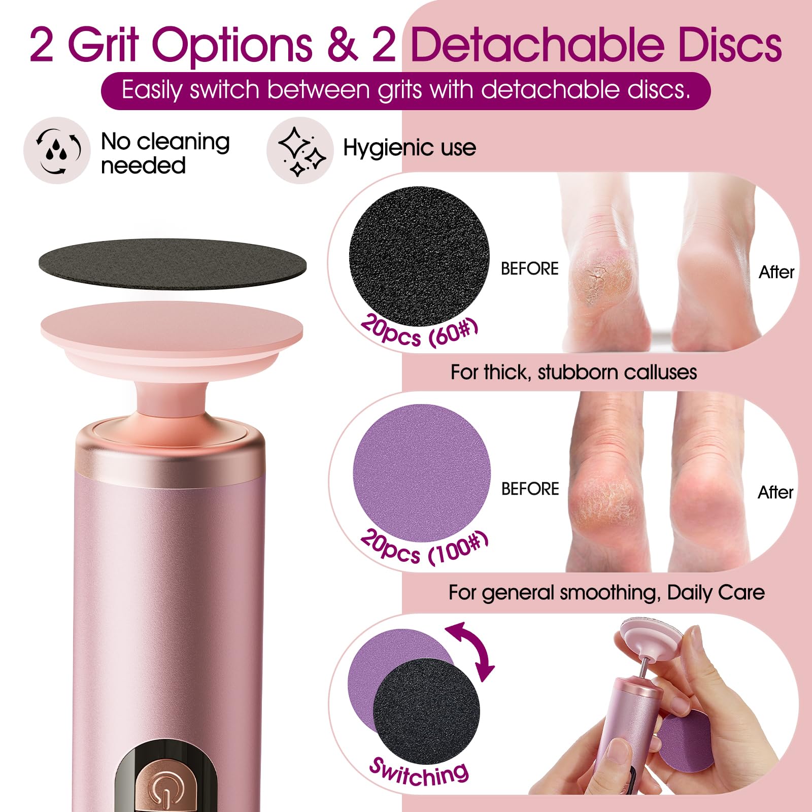 Close up of Bicboz electric callus remover sanding disc attachment