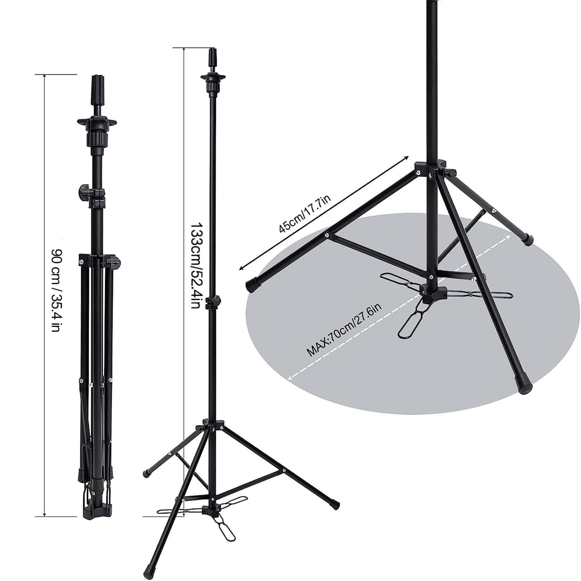 HYOUJIN hair manikin stand displaying the three hundred and sixty degree rotation joint