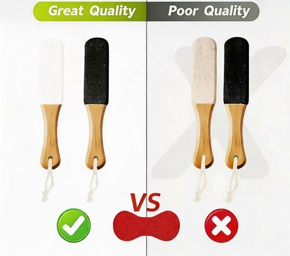 Nzozkoex 2-pack foot callus remover showing bamboo handle texture
