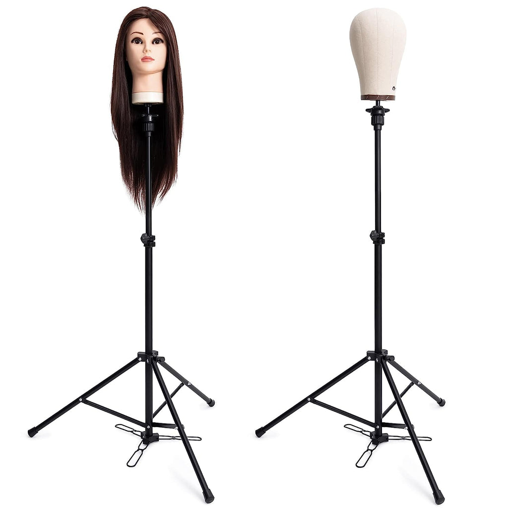 HYOUJIN heavy duty metal stand base setup on salon floor showing dual point locking locks