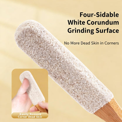 Side profile of pedicure foot file with hanging string feature
