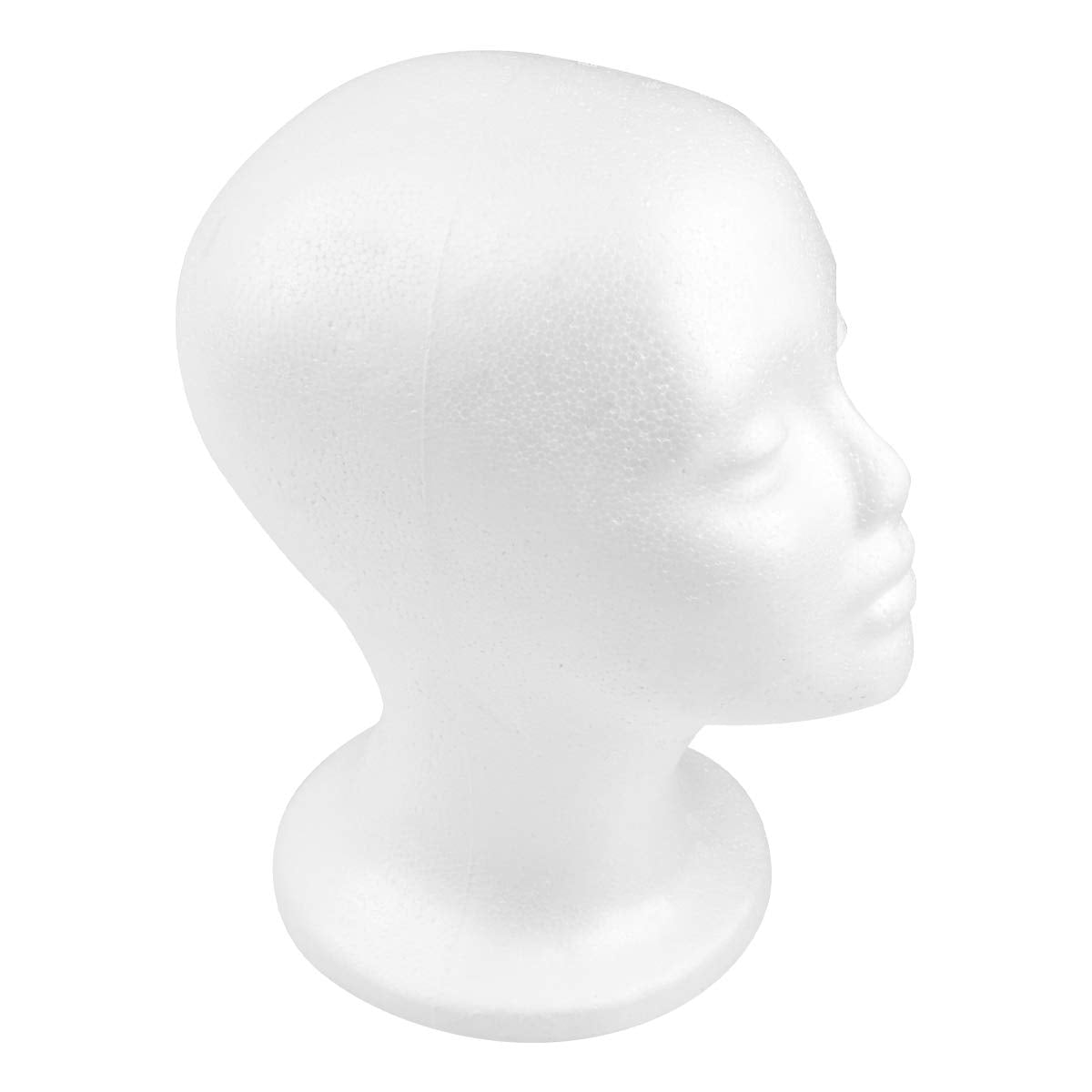 CHIVENIDO female foam mannequin head showing the 12 inch neck profile