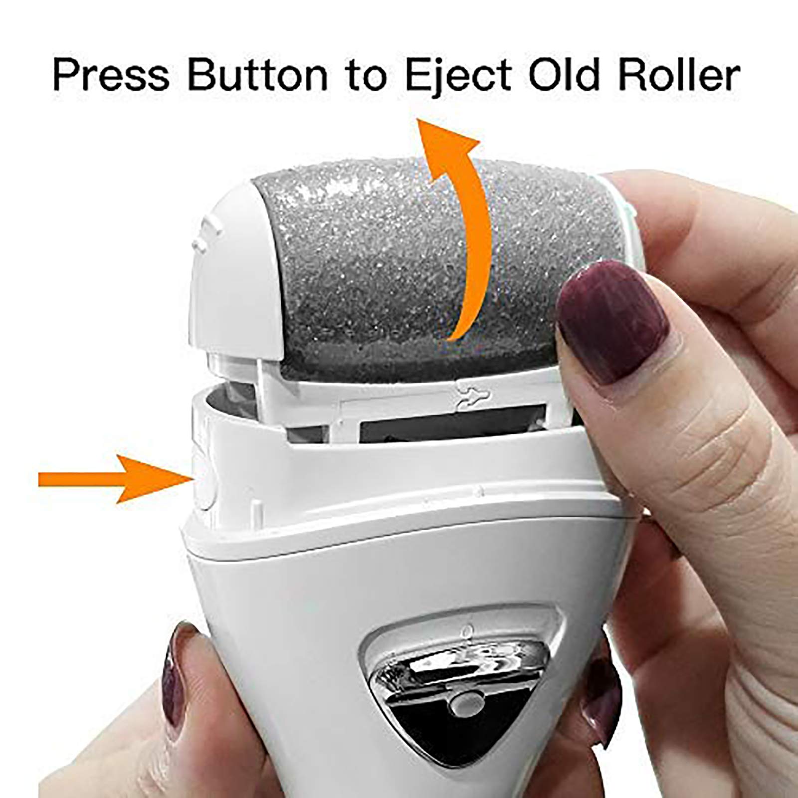 Close up of PRITECH electric foot file refill heads highlighting the diamond crystal exfoliating particles