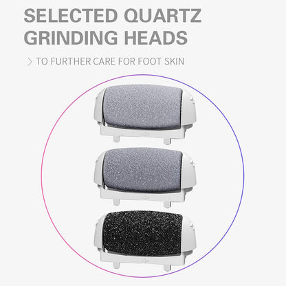 Washable PRITECH pedicure roller heads being rinsed under running tap water for easy cleaning