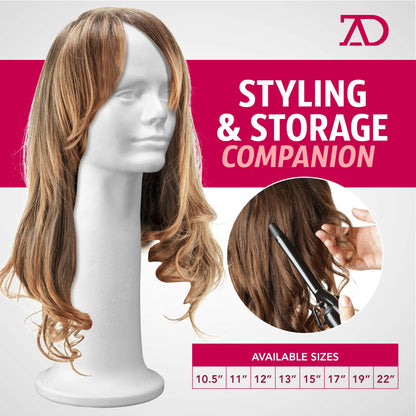 Adolfo Designs 15 inch premium hairpiece and hat display mannequin stand