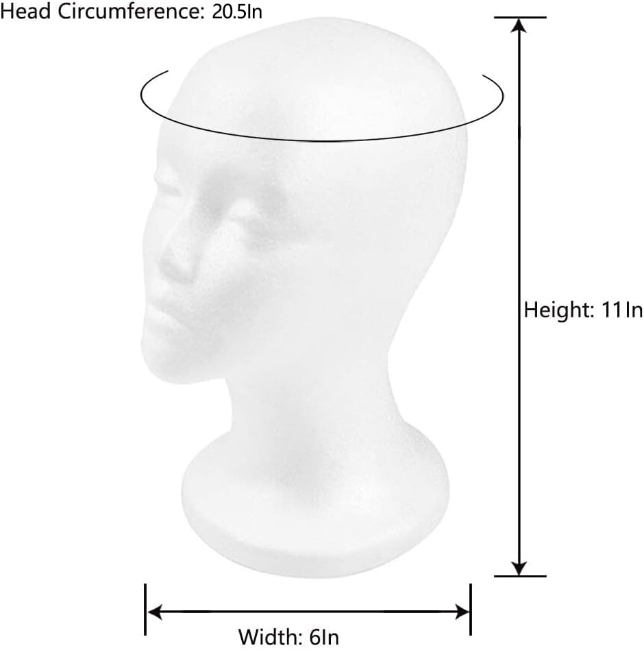 CHIVENIDO high density foam model holding a long synthetic hairpiece