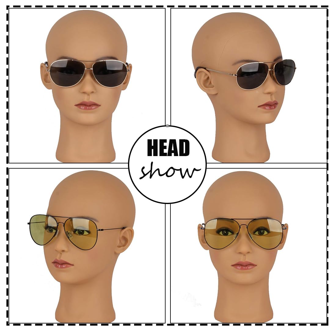 Hairway cosmetology training mannequin profile view showing realistic facial features