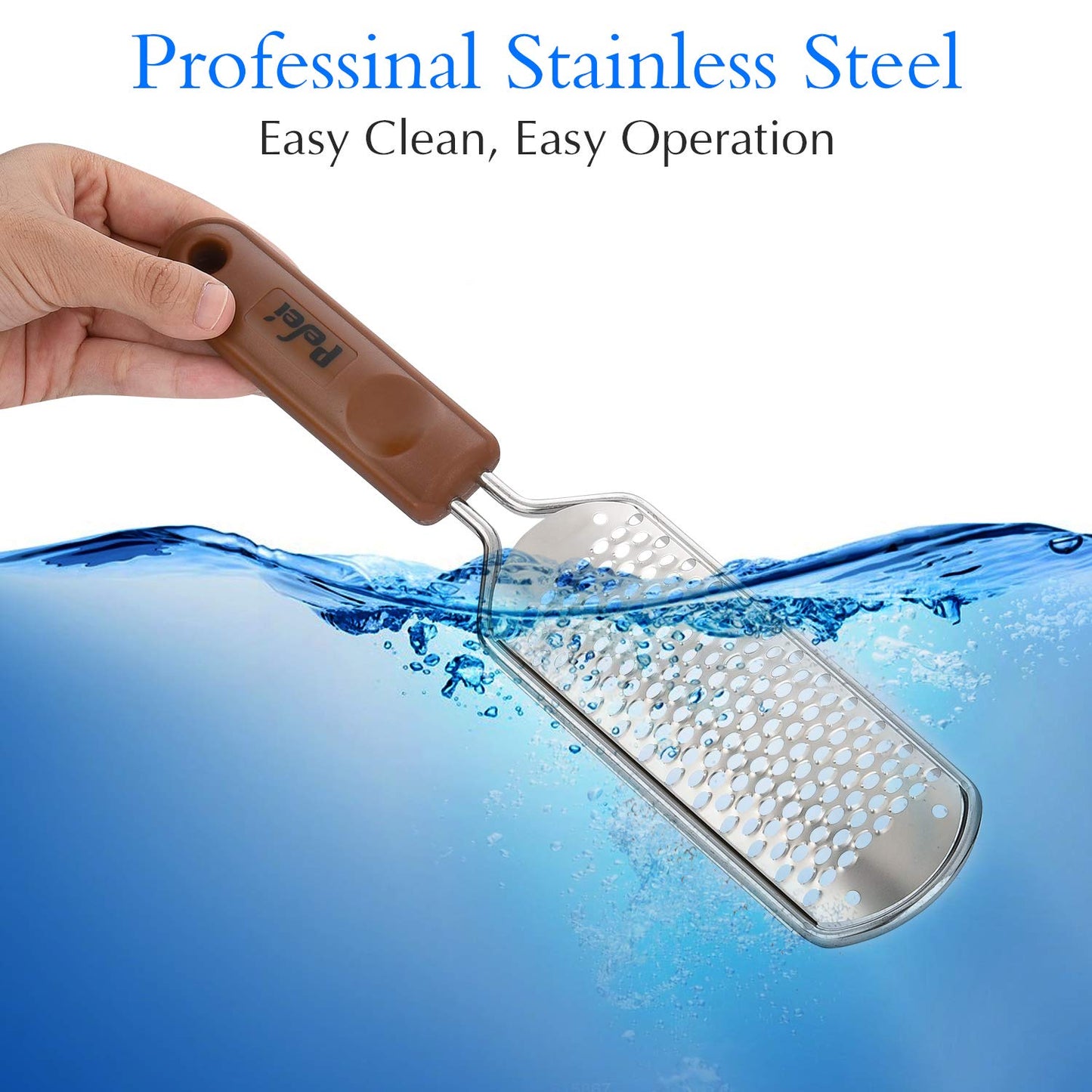 Packaging and full view of the authentic Pefei imported hard skin remover for cracked heels