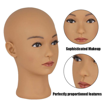 Hairway soft PVC mannequin head base showing standard stand attachment hole