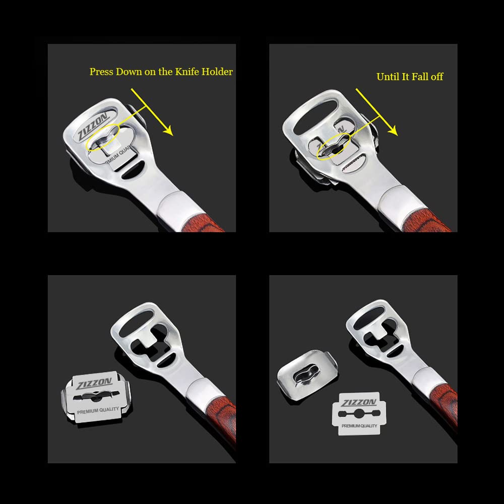 Zizzon callus shaver components and removable head
