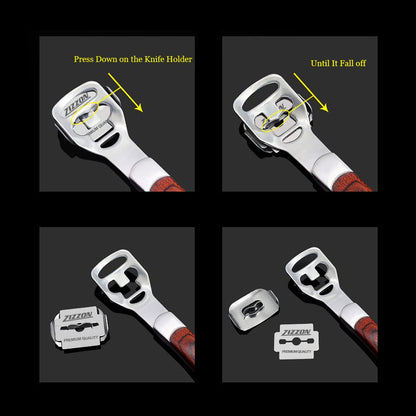 Zizzon callus shaver components and removable head