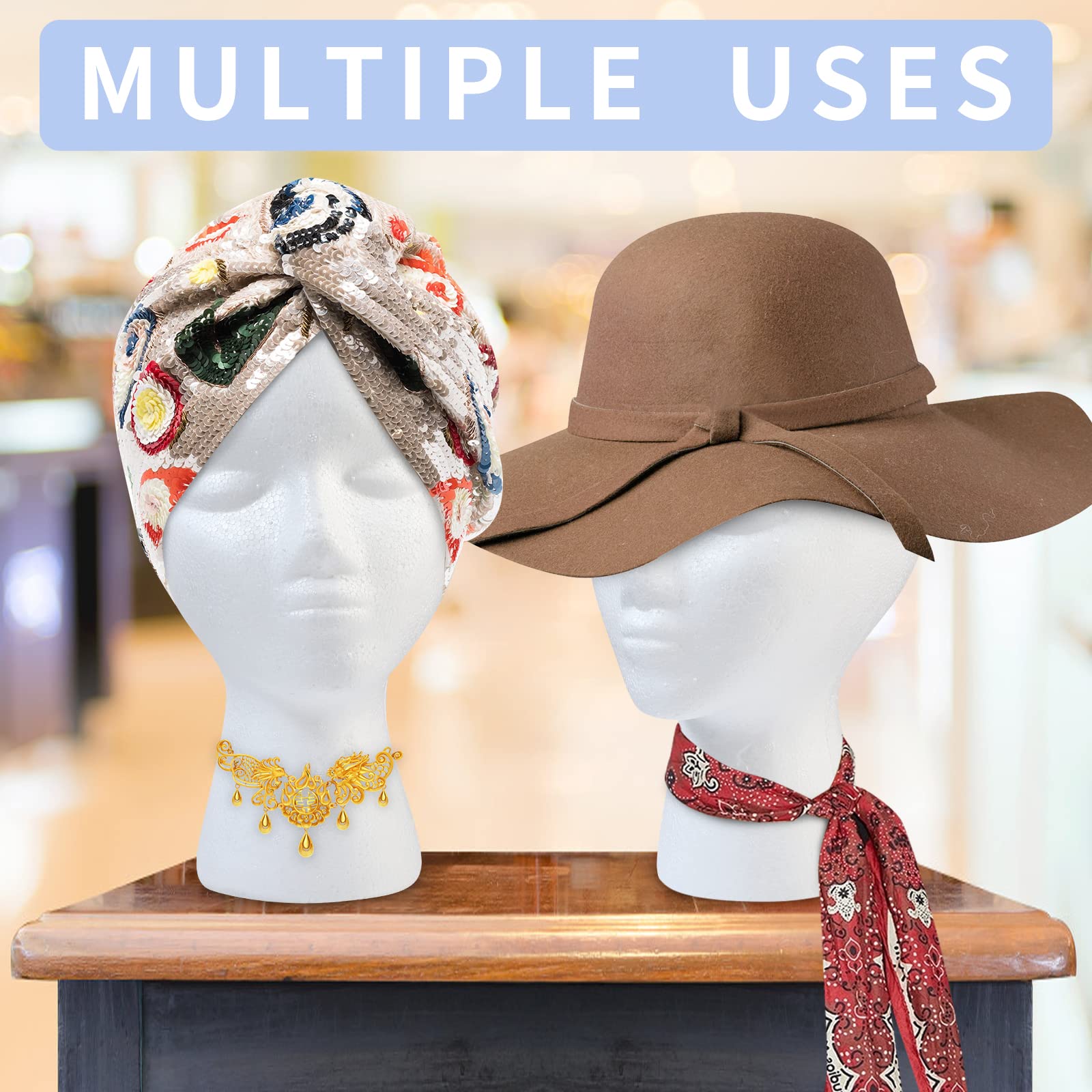 Three pack 11 inch female styrofoam wig holder stand