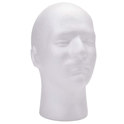 Pair of portable Foraineam male mannequin heads for salon hairpiece styling