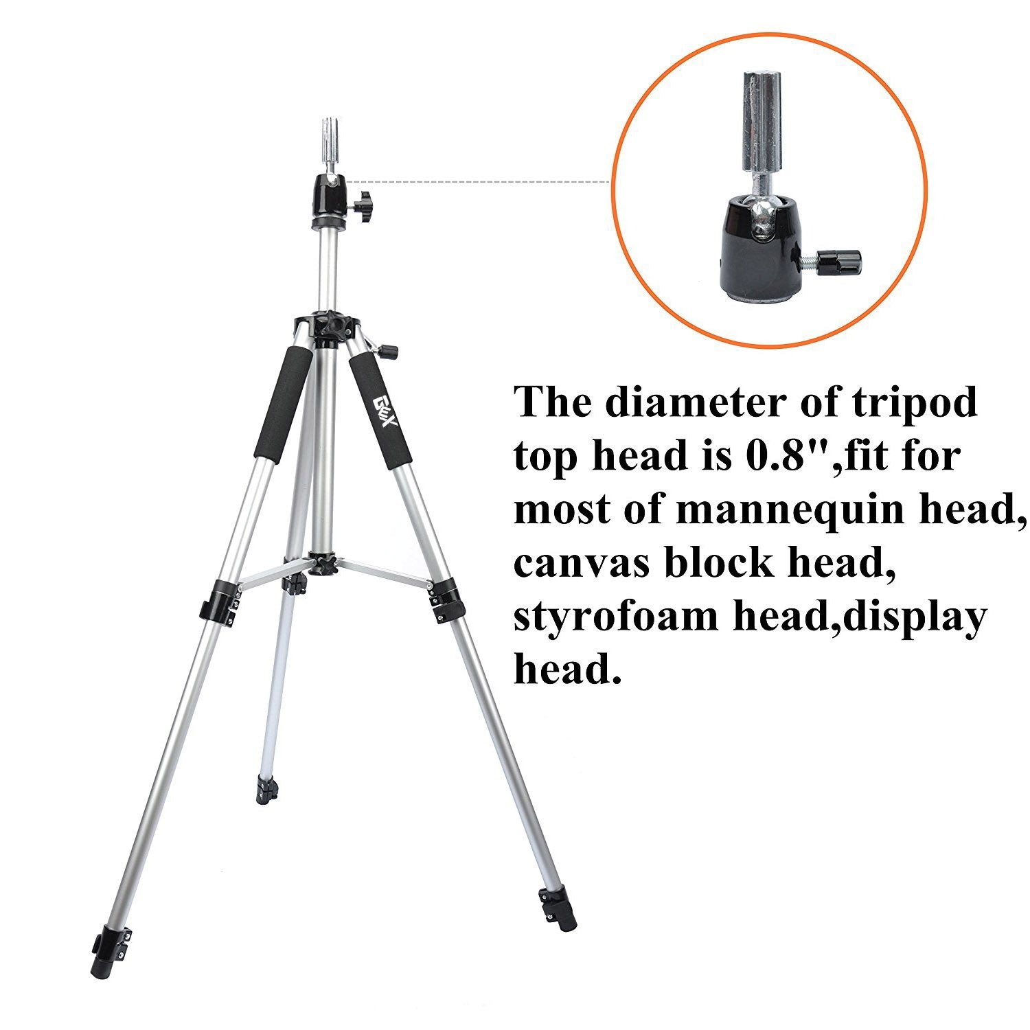 Anti skid rubber feet on heavy duty hair salon practice tripod legs