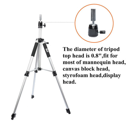 Anti skid rubber feet on heavy duty hair salon practice tripod legs