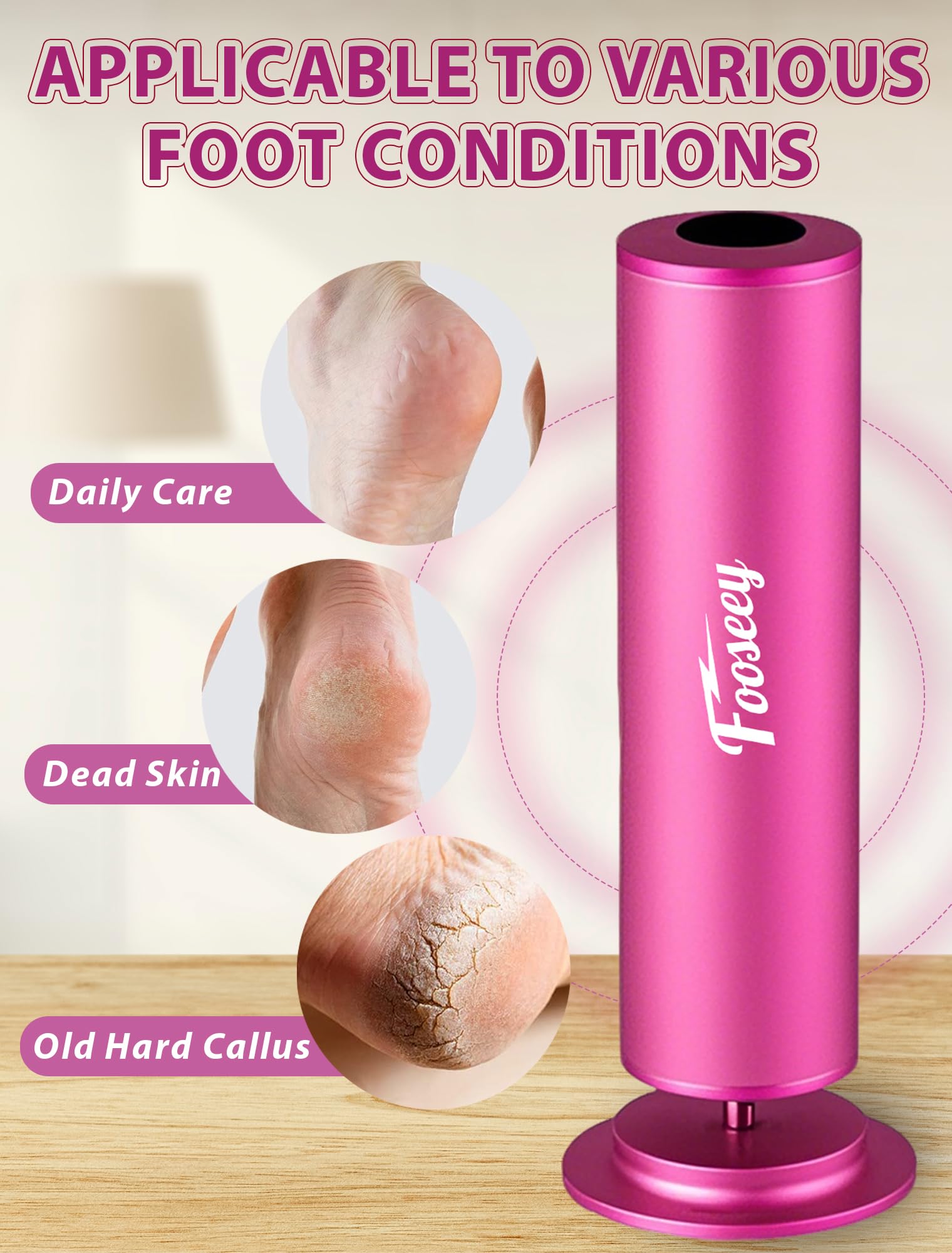 Professional pedicure machine for cracked feet with pink aluminum body
