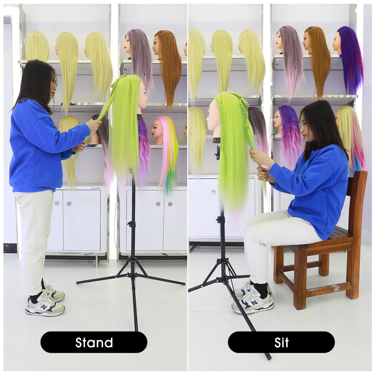 LNASI professional mannequin tripod stand setup showing stable pedestal base placement