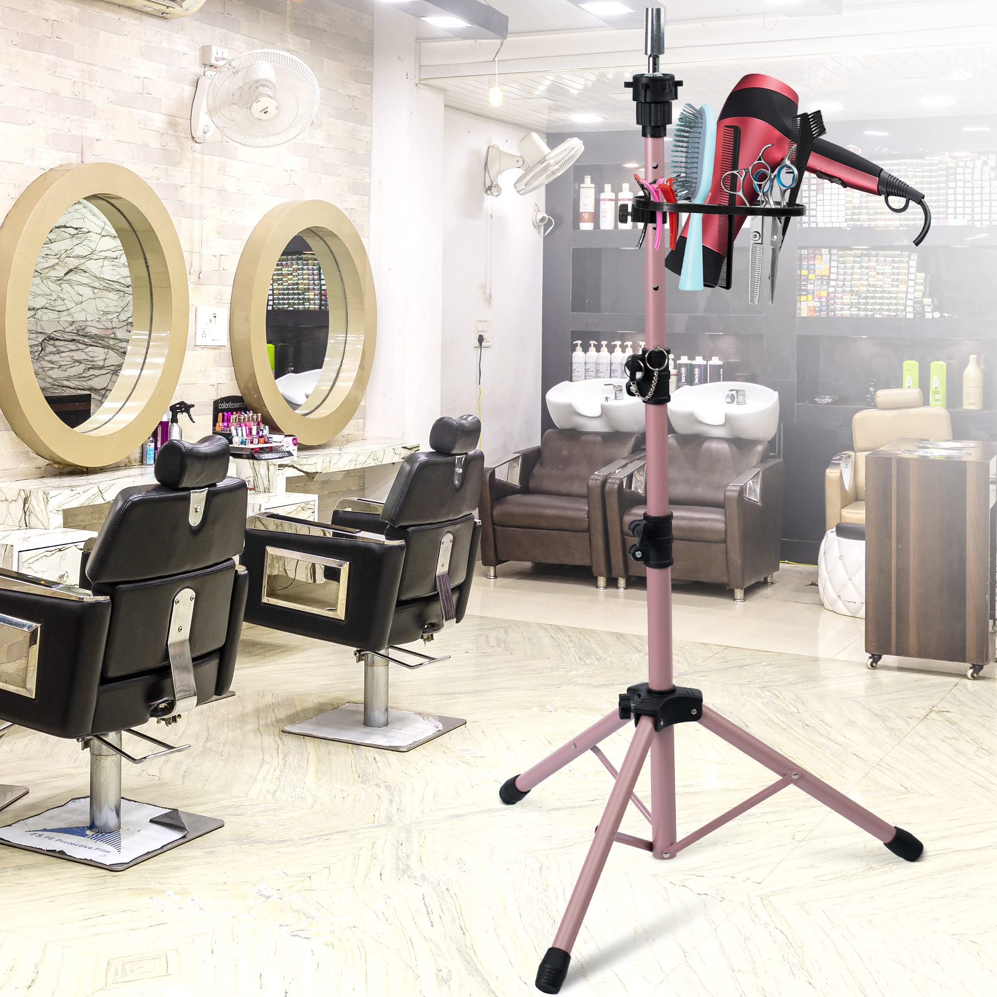 Reinforced metal mannequin head stand with double locking system close up
