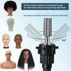 Heavy duty wig tripod base with anti slip rubber pads