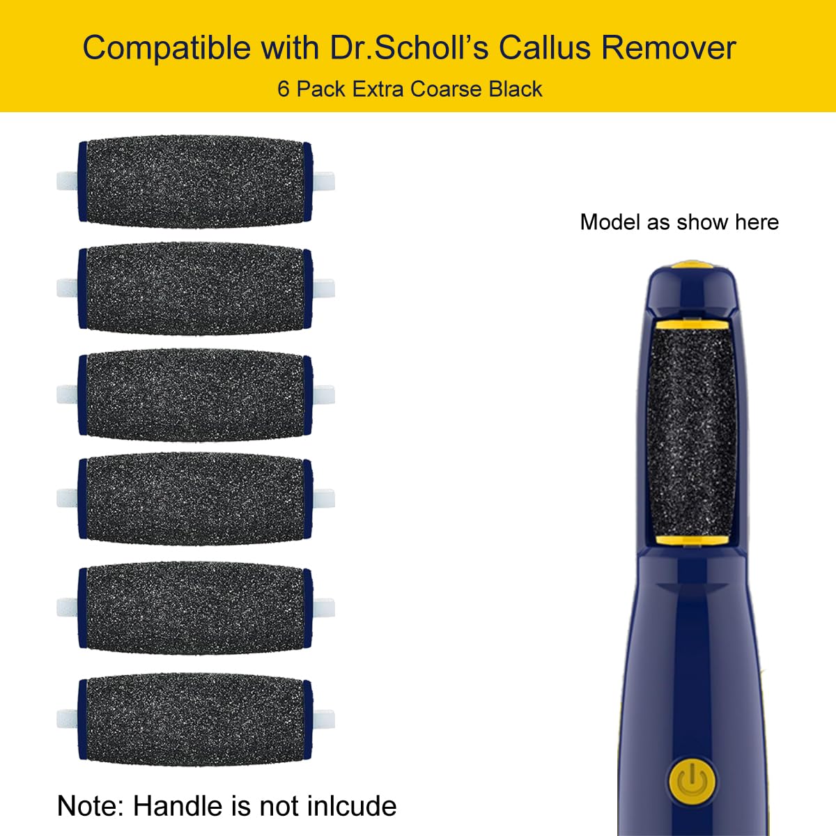 Six pack of Gominyuf extra coarse replacement heads for callus removal