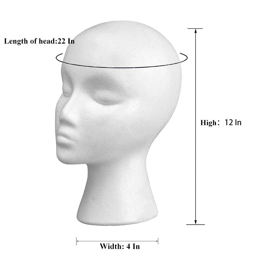Smilco three pieces foam mannequin stand base view highlighting the built in tabletop clamp hole