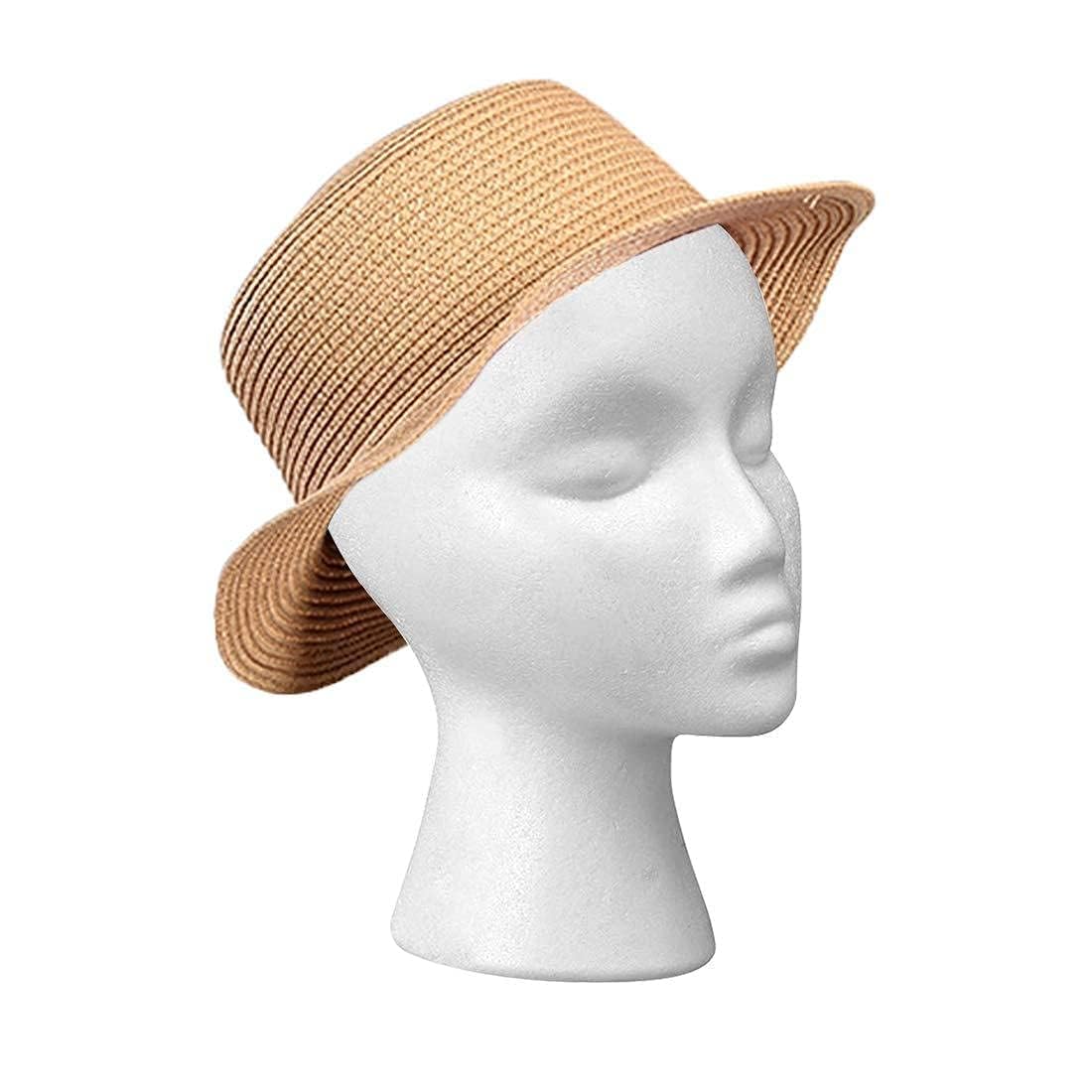 Smilco tall female mannequin head displaying retail hats and glasses for shop counter exhibition