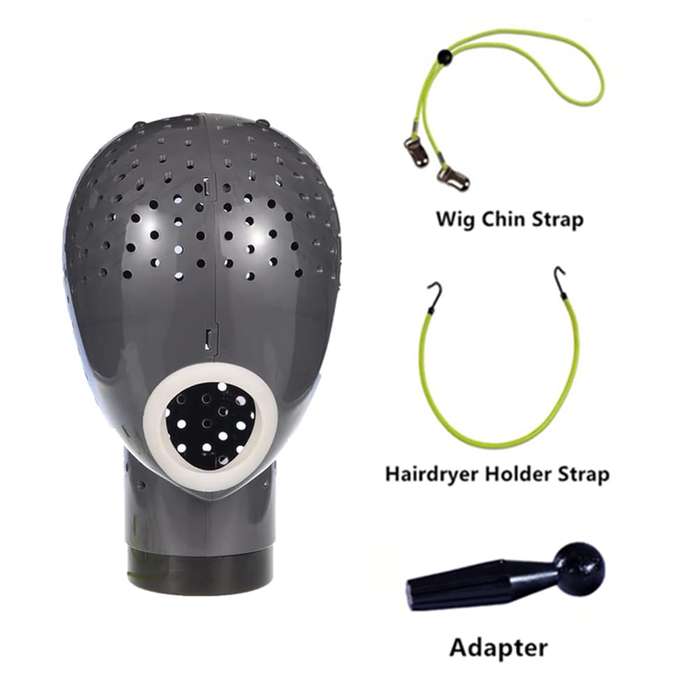 HOMEGOAL inside out wig dryer head base opening for standard hair dryer nozzles