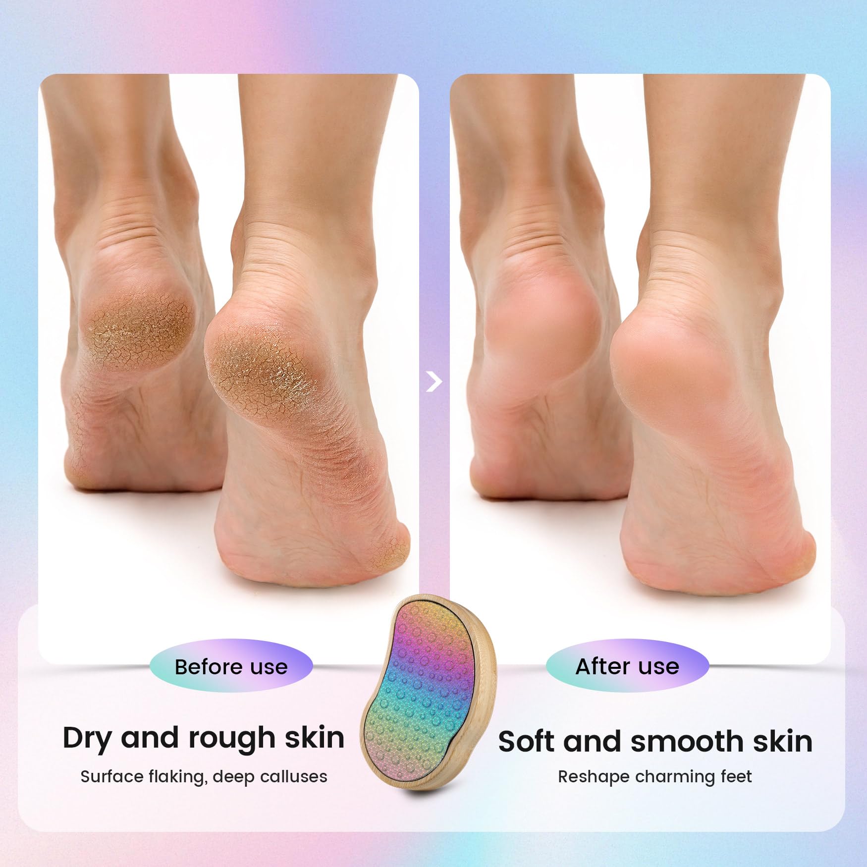 Bezox Pedi Egg rainbow stainless steel surface detail