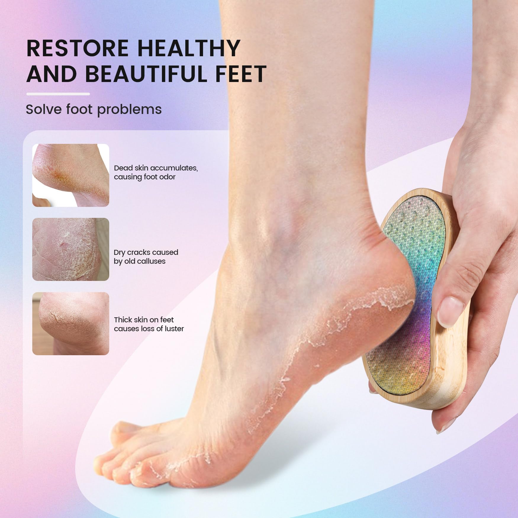 Ergonomic bamboo handle of Bezox foot file