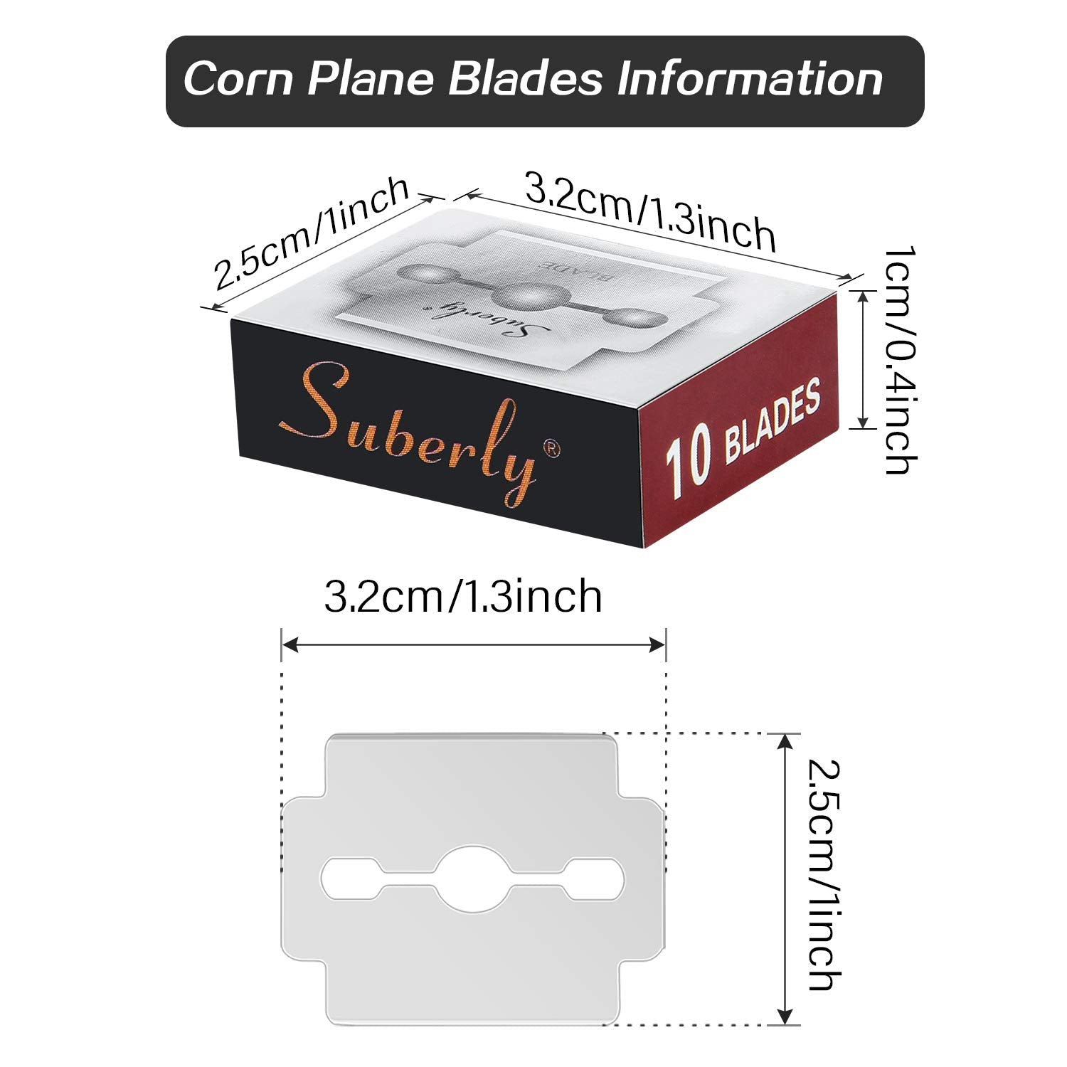 Stainless steel pedicure corn plane blades close up overview