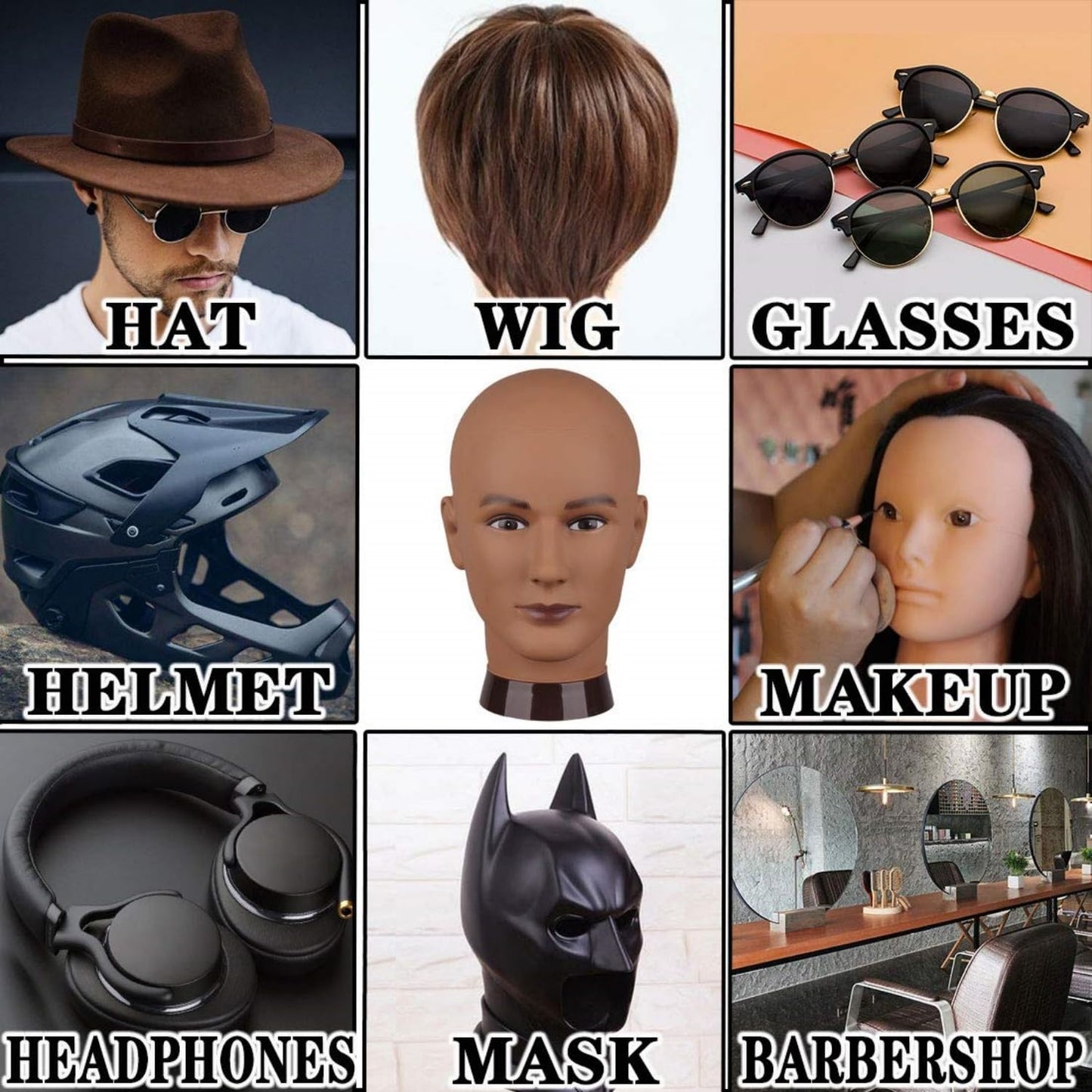 Professional cosmetology wig making setup using Koskusder mannequin