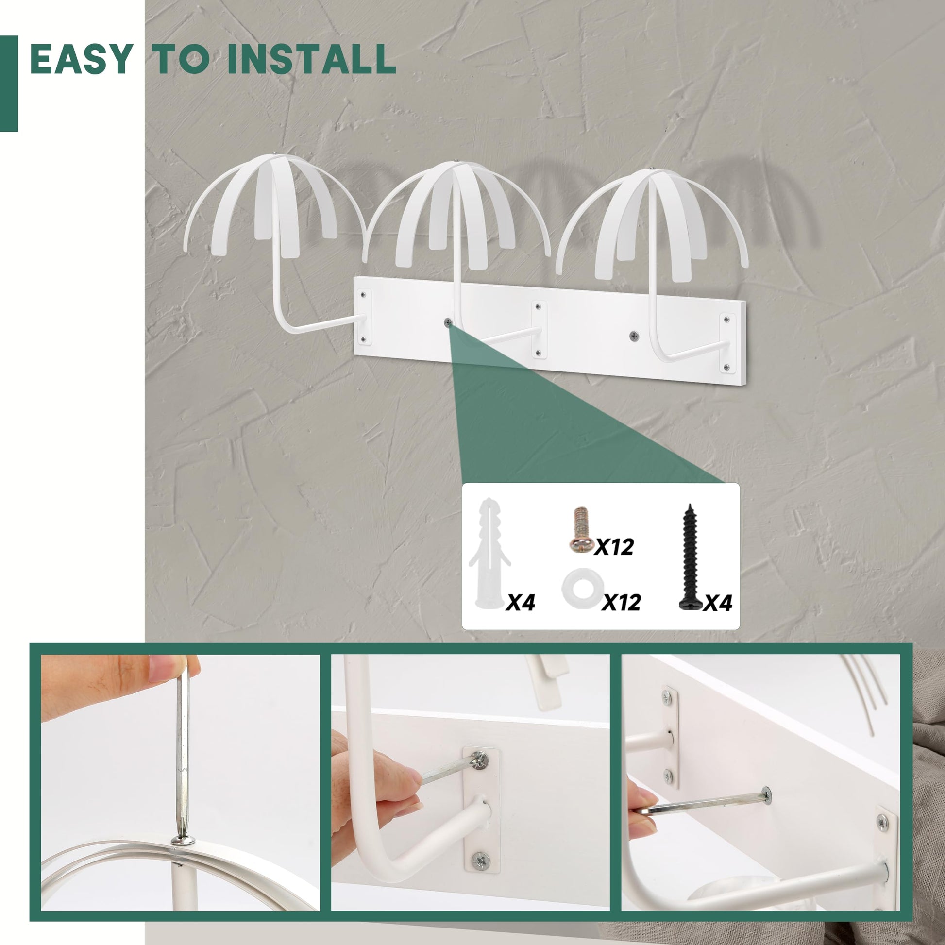 Demonstration of wig drying on wall mounted hanger