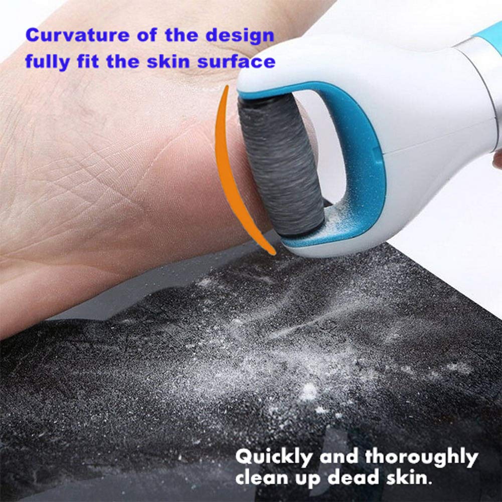 Washable replacement roller heads being rinsed under running tap water for hygienic cleanup