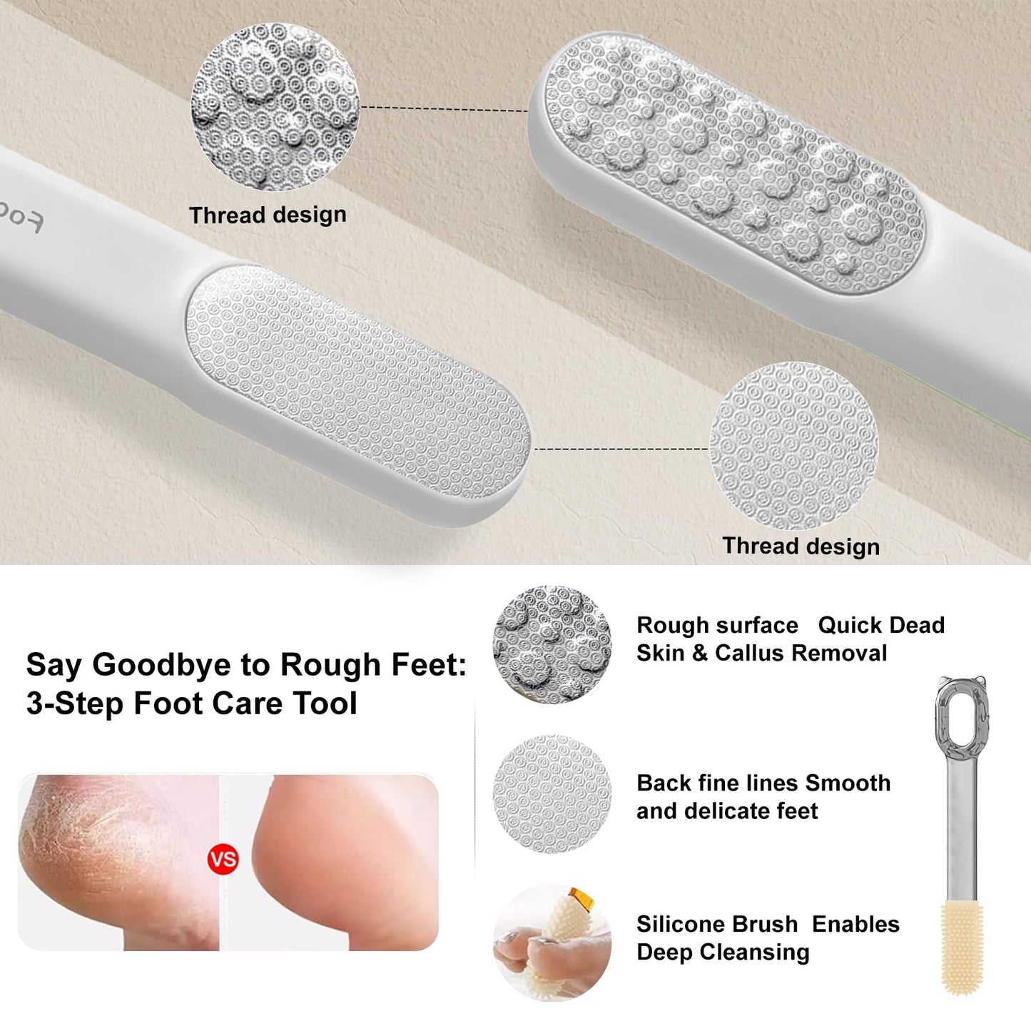 Close up of Yanci foot file professional abrasive surface