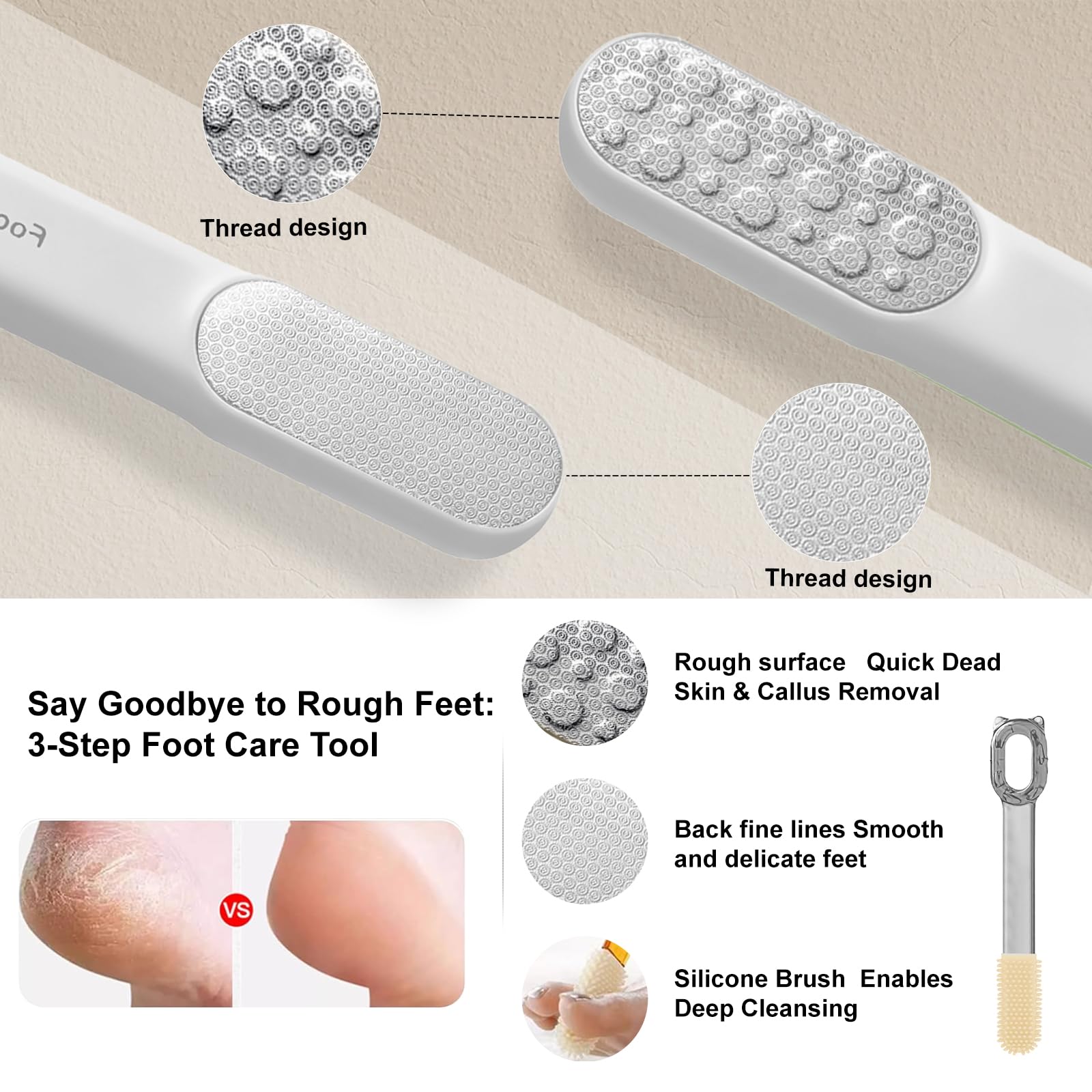 Close up of Yanci foot file professional abrasive surface