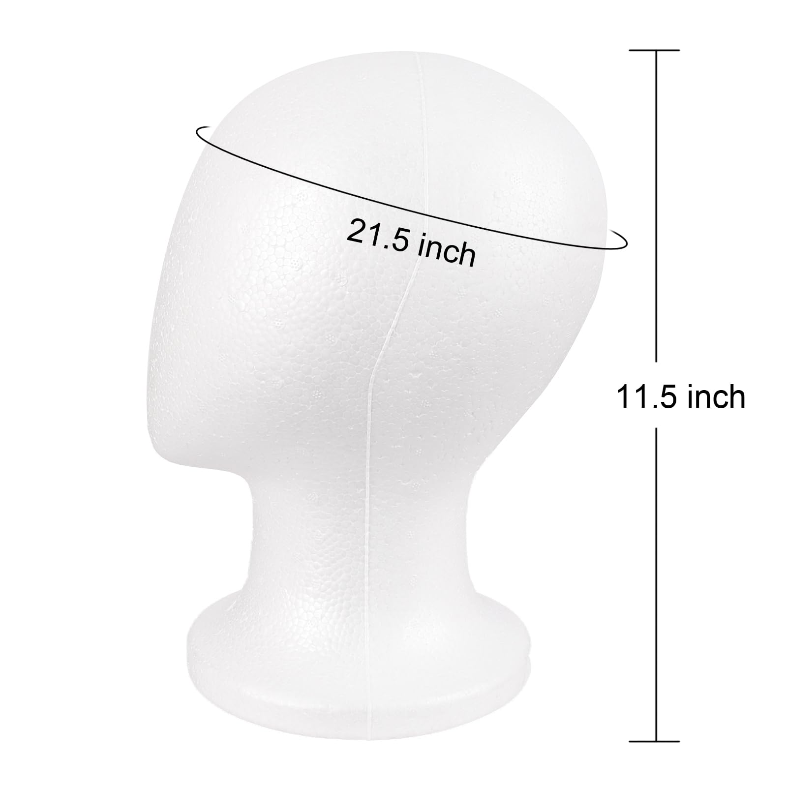 Side profile of Ujeavette white foam wig stand