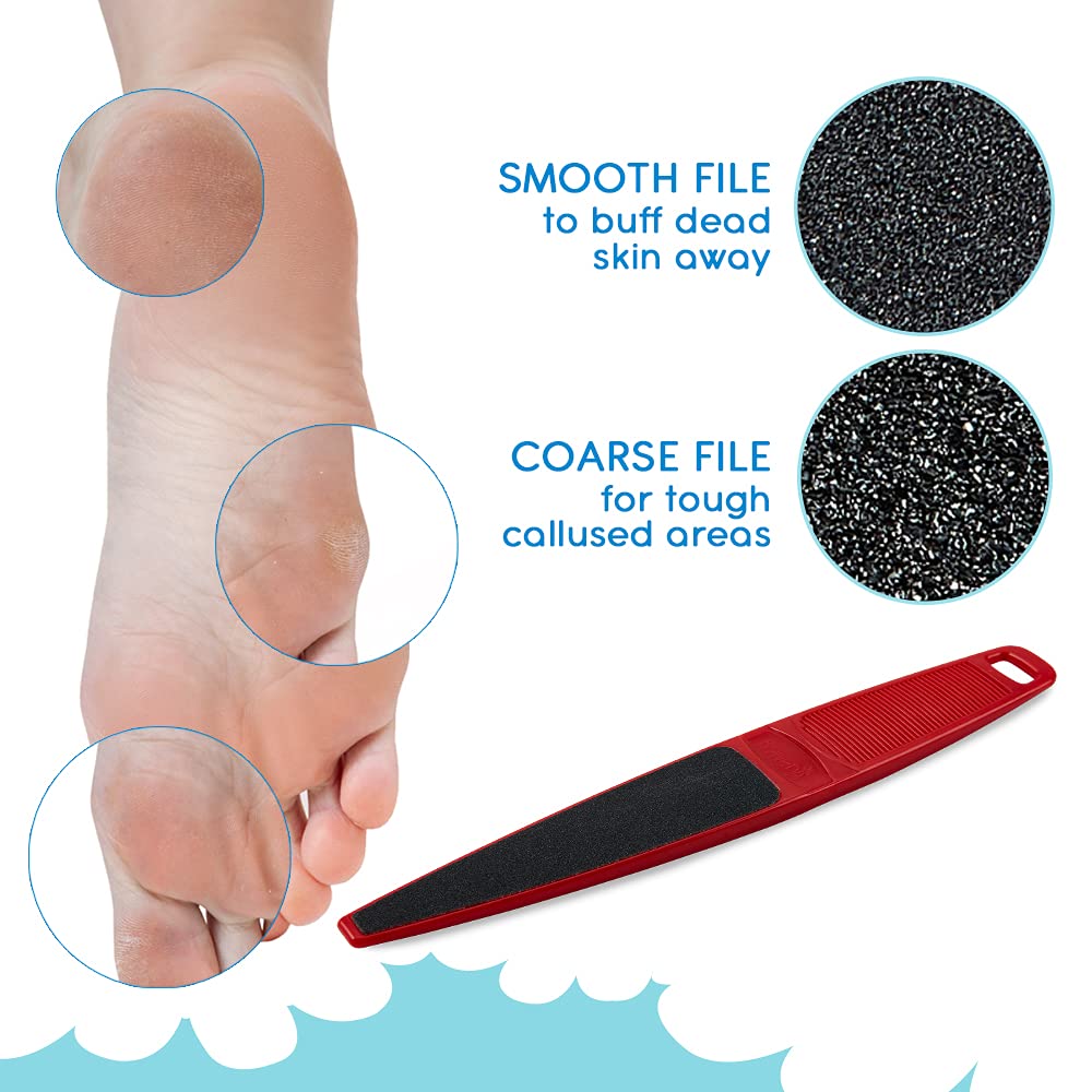 Unbreakable ergonomic handle design of the authentic Flowery pedicure file for non slip grip.