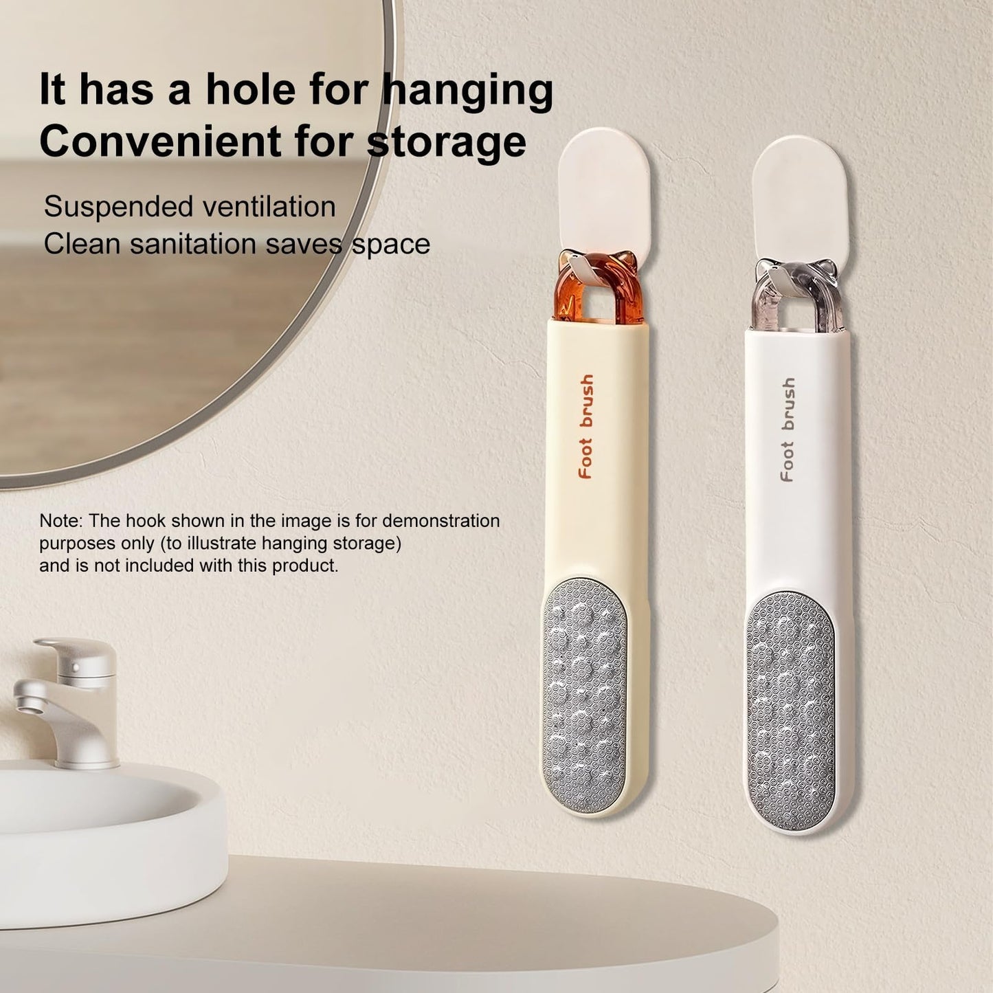 Professional pedicure foot file stored in home bathroom