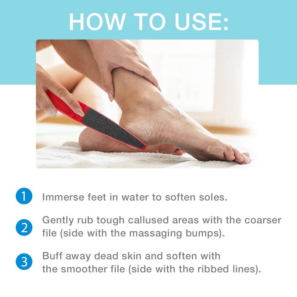 Packaging view of the imported USA genuine Flowery Swedish Clover foot file for cracked heel care.