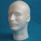 Lightweight foam wig holder stand with pedestal base for table mounting
