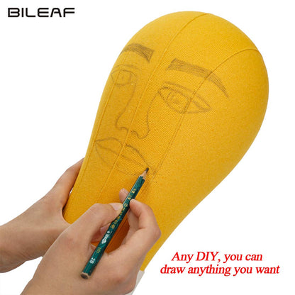 Close up of the durable canvas texture on the Bileaf 22 inch mannequin head