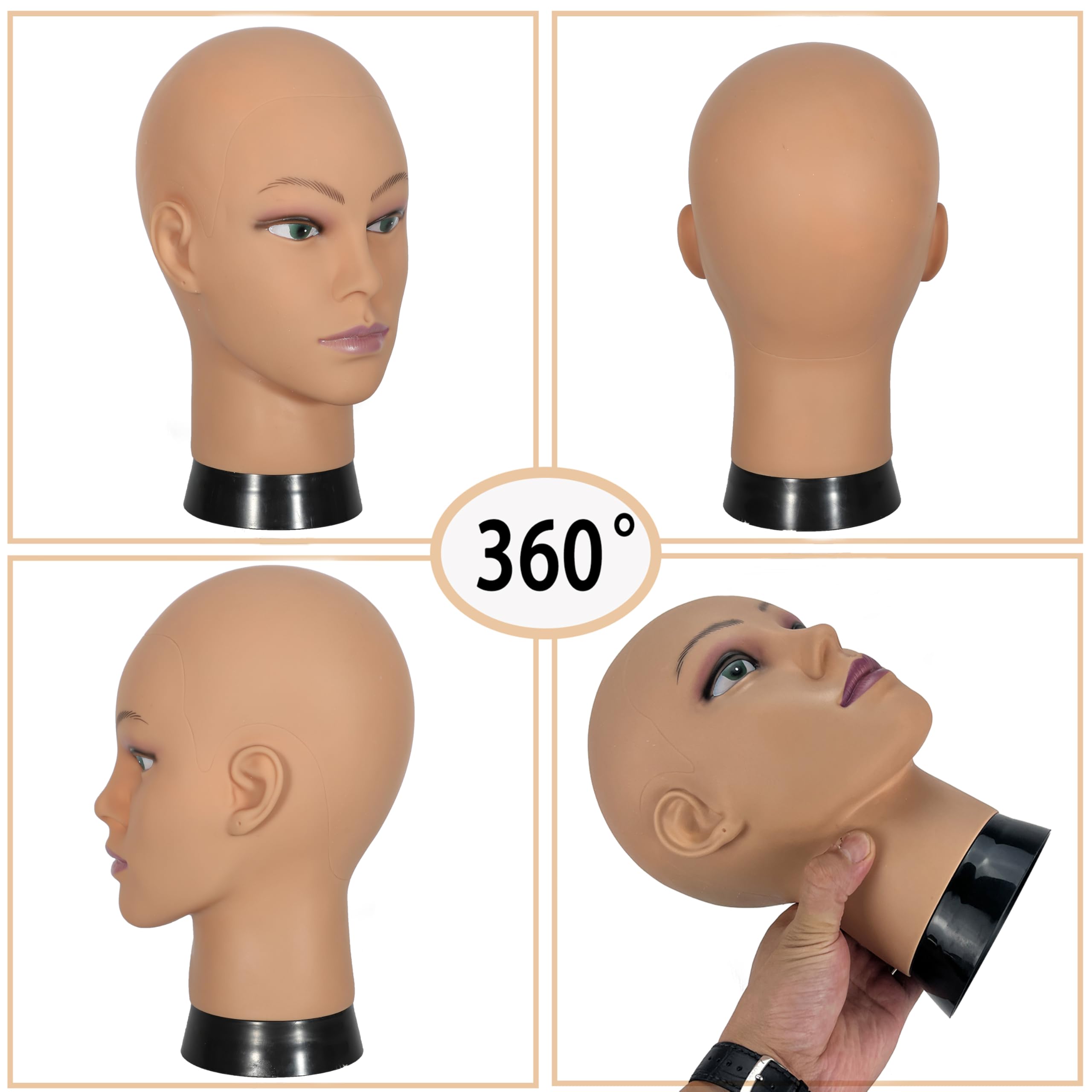 Professional cosmetology mannequin head for wig styling