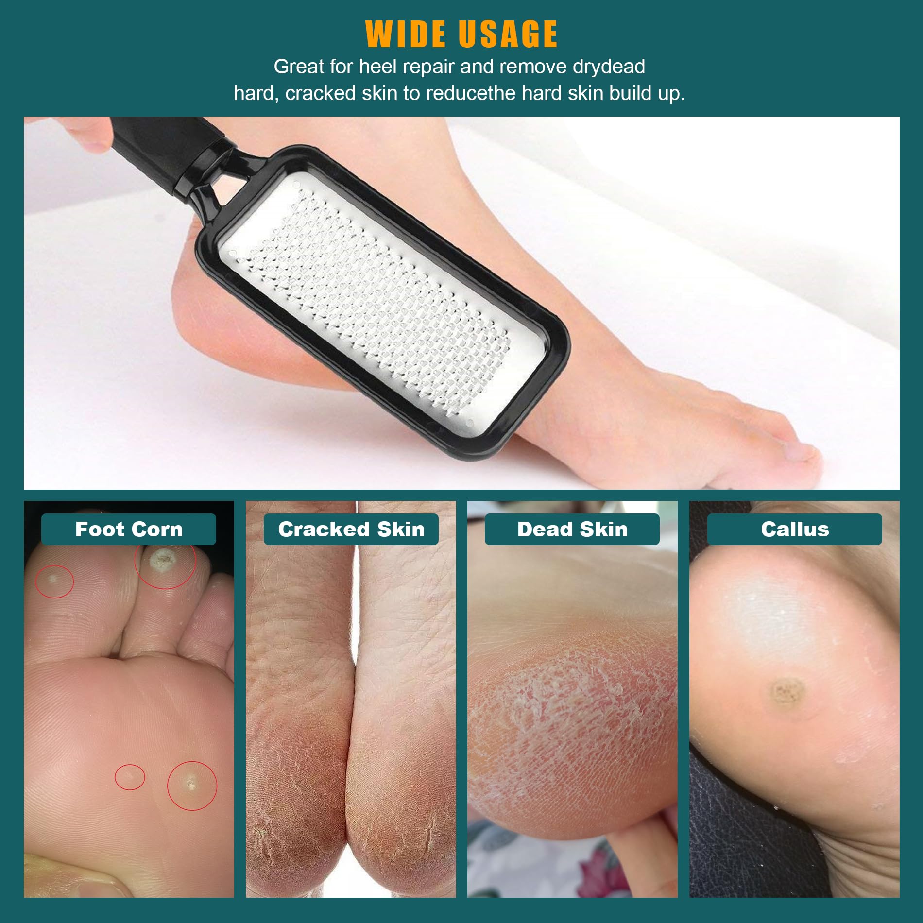 Professional foot care tools for removing hard skin and corns